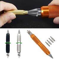 OPPRES แบบ6-in-1 เคส PREP Multi-TOOL หัวหมุนได้ โลหะสำหรับตกแต่ง เคสขูดมุม มัลติฟังก์ชั่นการใช้งาน Reamers กำลังโหลดใหม่