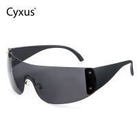 [ใหม่] Cyxus Y2K แว่นกันแดดแฟชั่นสำหรับผู้หญิงสาวชิ้นเดียว Aviator แว่นกันแดดกรอบใหญ่แว่นกันแดดที่ไม่ใช่โพลาไรซ์กรอบ PC เลนส์ไม่มีโพลาไรซ์ 1093