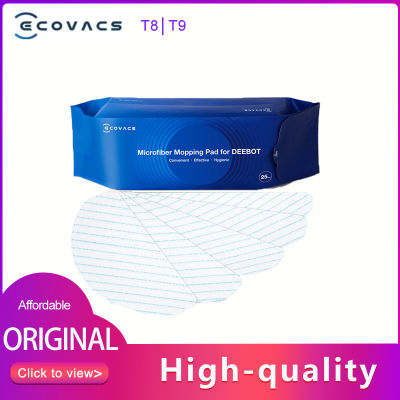 Original ECOVACS T9อุปกรณ์เสริม Disposible Mop ผ้าไมโครไฟเบอร์ Mopping Pad 25Pcs หรือ10Pcs สำหรับ Deebot T8 Max T9 AIVI Series