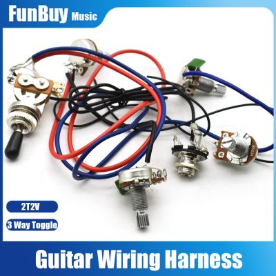 ‘【；】 Electric Guitar Pickup Pre-Wired Harness Kit 3 Way Toggle Switch 2V2T 500K Potentiometer For LP Guitar Tone Control