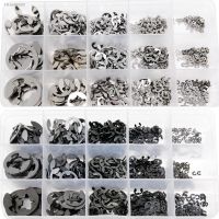 ♂ 580/1000pcs Washer M1.2 to M15 Black Carbon or Stainless Steel External Retaining Ring E Clip Snap Circlip Washer for Shaft Kit