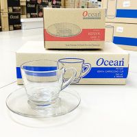 [กล่อง 6ชุด] ชุดแก้วกาแฟ 245มล. พร้อมจานรองแก้ว 6นิ้ว Ocean Kenya Coffe Cup Sets P01641