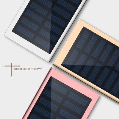 Solar Power Bank External Battery 2 USB LED Powerbank Portable Mobile phone Solar Charger for Xiaomi mi iphone XS 8plus 20000mAH ( HOT SELL) tzbkx996