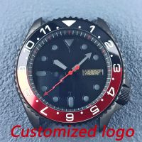 【YF】 41mm SKX 007 watch case 316L stainless steel dome sapphire glass matte black 10BAR waterproof FIT NH34 NH35 nh36 movement