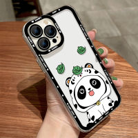 Cute Panda Soft Phone Case Compatible for IPhone 11 14 13 12 Pro XS Max XR X 8 7 6S Plus Mini Casing Transparent TPU Silicone Shockproof Clear Cover