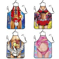 For Funny Kitchen Apron Tablier 3D Printed Bibs Sexy Woman Men Cosplay Pinafore Cooking Baking Party Cleaning Cute Aprons