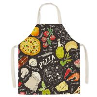 Cute Food Pattern Mens Burger French Fries Pizza Pattern Kids Sleeveless Apron Womens Kitchen Apron Kitchen Household Items Aprons