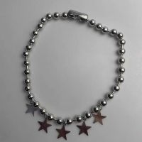 [COD] round bead five-pointed star five-star necklace female clavicle chain chocker retro simple niche design y2k sweet cool style