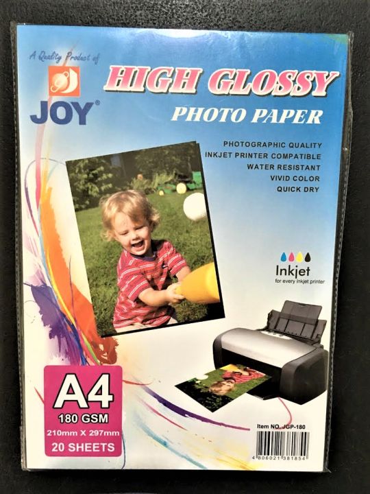 Joy Photo Paper Glossy A4 180 GSM | Lazada PH