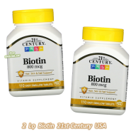 Biotin 800 mcg 21st Century USA hỗ trợ mọc Tóc, râu, da, móng, ... thumbnail