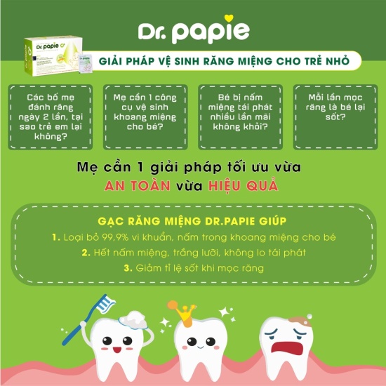 Gạc rơ lưỡi dr papie vệ sinh răng miệng cho bé luva kids - ảnh sản phẩm 2