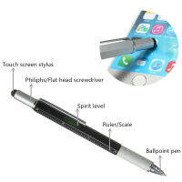 Multifunction Pen Ballpoint Pen Screwdriver Ruler Spirit Level With A top And Scale Multifunctional Pen 6 in 1 Tool Metal Pens