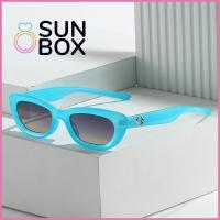 SUN BOX ชายหาดริมชายหาด สกินนี่ แว่นตาสำหรับแว่นตา การป้องกัน UV400 แว่นกันแดดสี่เหลี่ยมเล็กๆ ที่บังแดด แว่นตากันแดดทรงตาแมว แว่นกันแดด Star Y2K