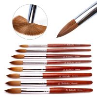 FILI Mink Brush Wood Handle Brushes Beginner Set Builder Manicure Brush Acrylic UV Gel Nail Manicure Drawing Tools Size 6-24 Artist Brushes Tools