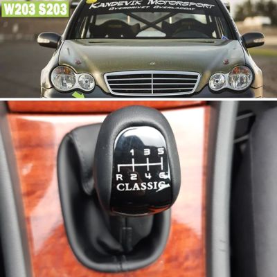 【hot】☄  5 6 Speed Stick Shifter Lever Knob HandBall C Class W203 S203 Leather Gaitor Boot Cover
