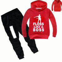 DLF 2-16Y Fashion Baby Boy Clothes 2pcs Set Letter Print Top Floss Like a Boss Hoodies Long Pants Suit Toddler Outfits Tracksuit