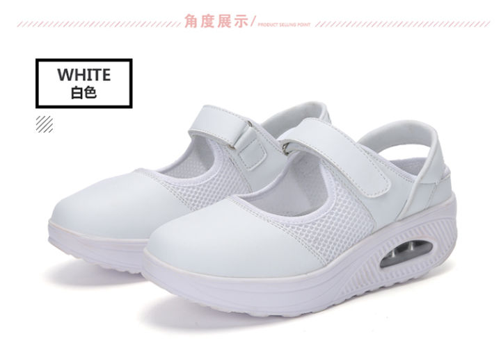 รองเท้ากีฬา-รองเท้าพยาบาล-ระบายอากาศได้ดี-สีขาว-สําหรับผู้หญิง-ไซซ์-35-42-สินค้าพร้อมส่ง