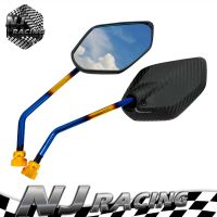 ขายดี!! มีปลายทาง NJ RACING กระจก 5 เหลี่ยมเคฟล่าขาไทเท V2