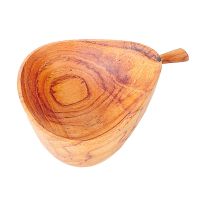 Japanese Teak Flavor Solid Wood Creative Pear-Shaped Dish Dipping Saucer Restaurant Seasoning Wooden Dish