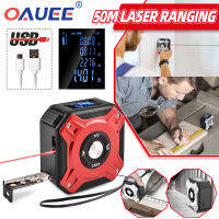 สายวัดเลเซอร์เครื่องวัดระยะเลเซอร์ M Rangefinder พร้อมสายม้วนก่อสร้าง Roulette Professional Measuring Tool