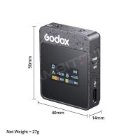 Godox Movelink II M2 M1 2.4Ghz ไร้สายลาวาเลียร์เครื่องรับส่งสัญญาณไมโครโฟนรอบทิศทางสำหรับโทรศัพท์ DSLR กล้อง Smartphon