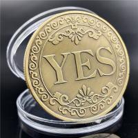 1Pc Creative Alloy Coin Collectible Yes Or No Challenge Decision Coin Art Collection Double Side Gift Commemorative Gold Coin