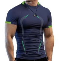 Men Running Compression T-shirt Short Sleeve Sport Tees Gym Fitness Tops Male Jogging Tracksuit Quick Drying Athletic Shirt Tops