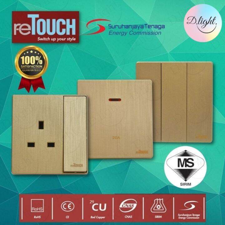 [Sirim] RETOUCH Ultra Rimless Slim Modern Switch Smart Design Socket