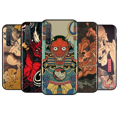 ﹉▧✶ Japanese samurai For OPPO Realme Narzo 30 20 8 8i 7 6 5 3 2 Pro Global 5G Soft TPU Silicone Black Phone Case Cover