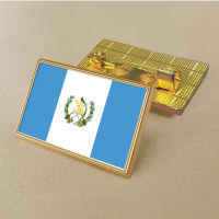 Guatemala flag pin 2.5*1.5cm zinc die-cast PVC colour coated gold rectangular rectangular medallion badge without added resin