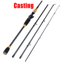 Souilang Casting Spinning Fishing Rod Carbon Fiber 1.8-2.1M 4 Section Lure Rod Freshwater SaltWater Travel Rod Fishing Tackle