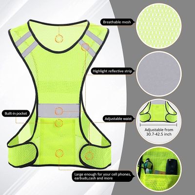 Hot Reflective Vest High Visibility Breathable Safety Vest Fluorescent Mesh Vest Suitable For Night Running Cycling Sports