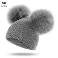 0-2 Years Winter Warm Children Knitted Hat Infant Kids Baby Wool Hat Knit Beanie Cap Windproof Big Pompom Boys Girls Pom Pom Hat