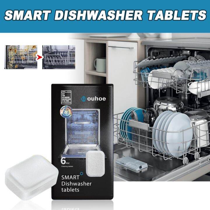 OUHOE Dishwasher Descaling Tablets Clean Heavy Oil Sewage Stains Odor