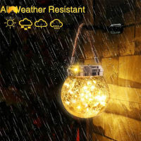 MORO Life Outdoor Solar Crack Light Waterproof Hanging Mason Jar Glass Night Light For Garden Lawn Decoration