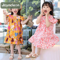 JoynCleon ชุดเดรสเสื้อผ้าของสาวๆสำหรับเด็กเล็กและขนาดกลาง,ชุดเดรสผ้าฝ้ายพิมพ์ลายการ์ตูนผ้าคอตตอน100%