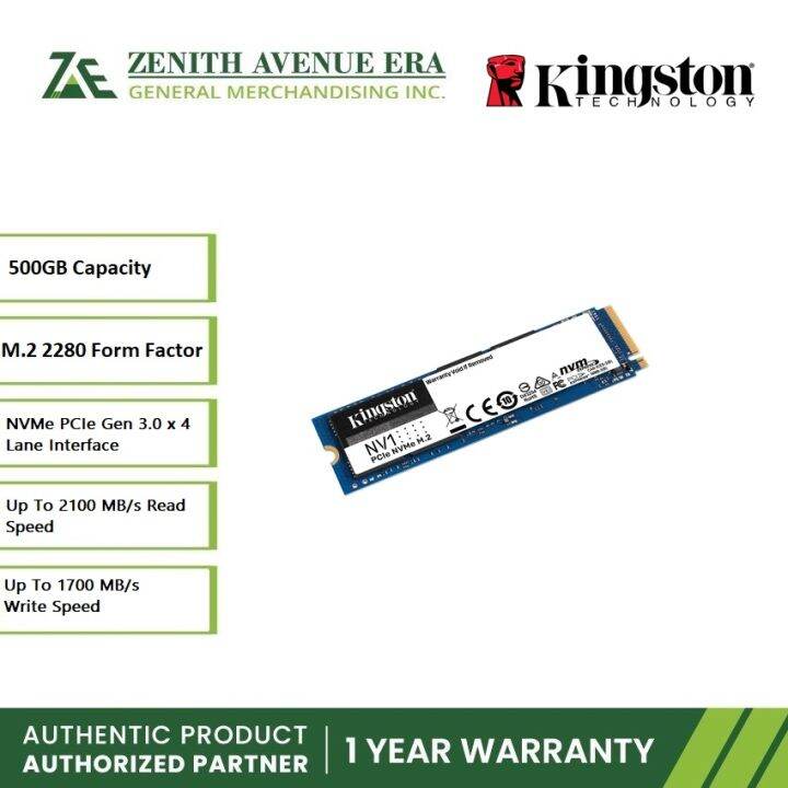 Kingston SNVS/500G 500G NV1 M.2 2280 NVMe PCIe SSD | SOLID STATE DRIVE ...