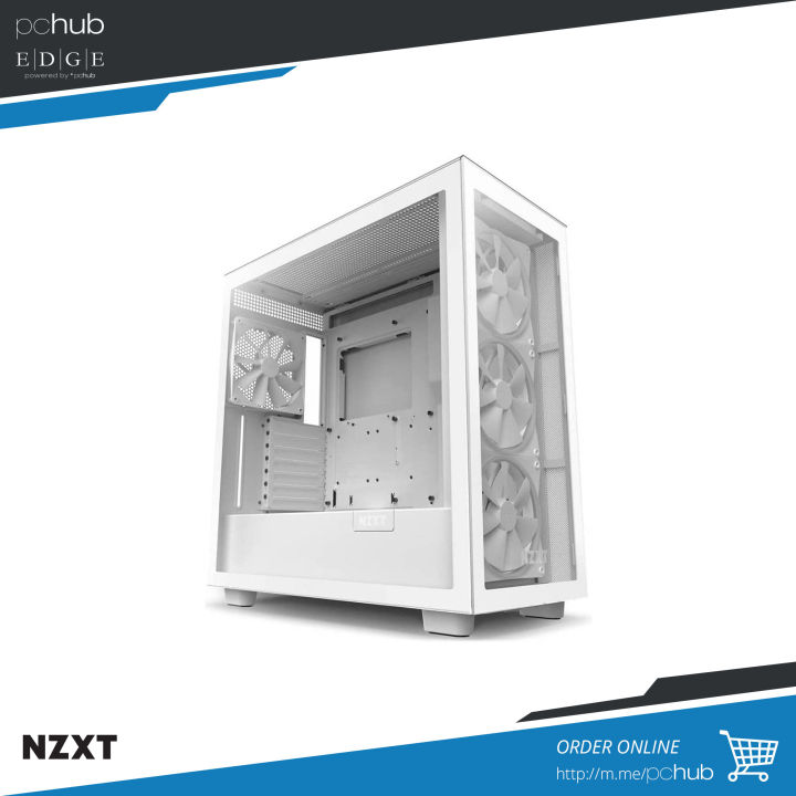 NZXT H7 Elite RGB TG, matte white, ATX, 4x140mm, USB3 1C 2A, pn: CM ...