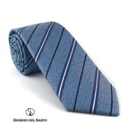 Giorgio Del Sarto Necktie 7.5cm Blue Fabric Texture เนคไทสีฟ้ามีเท็กเจอร์