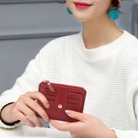 Small Card Holder Money Case Fashion PU Wallet with Coin Pocket Slim Men Women for Daily Womens Hangbag Shopping