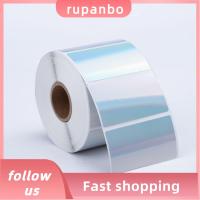 ป้ายสติกเกอร์ความร้อนสีเงิน RUPANBO039392692แบบม้วนป้ายสติ๊กเกอร์2.251.25นิ้วแบบโฮโลแกรมอเนกประสงค์ทรงสี่เหลี่ยมติดด้วยตนเอง