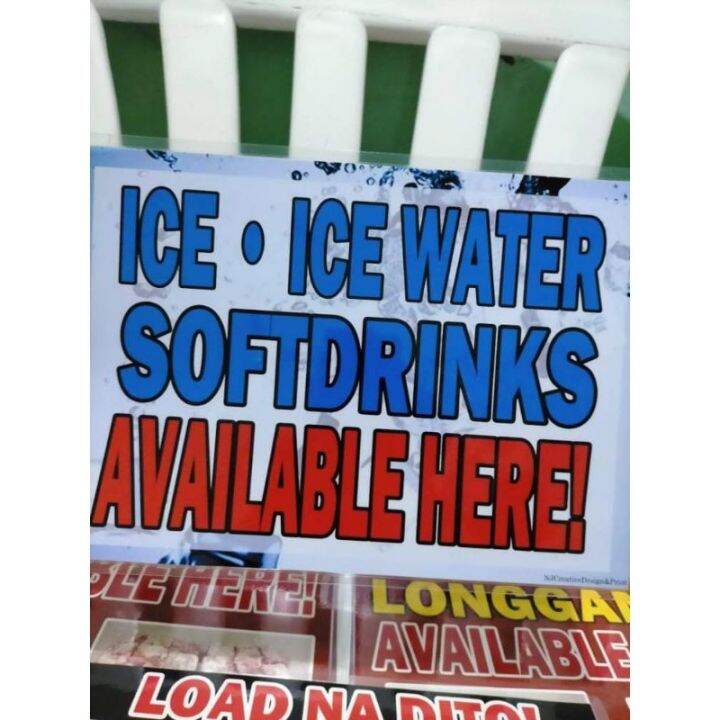 Ice Water and SoftdrinksA4 Laminated Signage Lazada PH