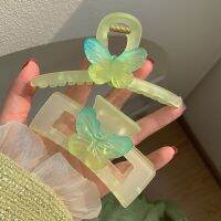 [COD] Original design! Super fairy green butterfly clip 2023 early spring new large shark sweet hair accessories