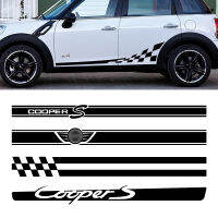 2Pcs Car Side Door Body Waist Skirt Decal Stickers Trim For MINI Cooper Clubman Countryman F54 F55 F60 R55 R56 R60 Accessories