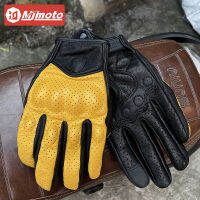 Classic Vinatge Goatskin Motorcycle s Summer Men Perforated Leather Motorbike Motocross s Bicycle Motorcyclist Guantes