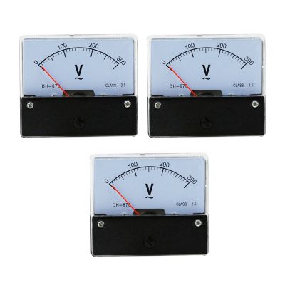 3X Rectangle AC 0-300V Gauge Analog Voltage Panel Meter Voltmeter DH670