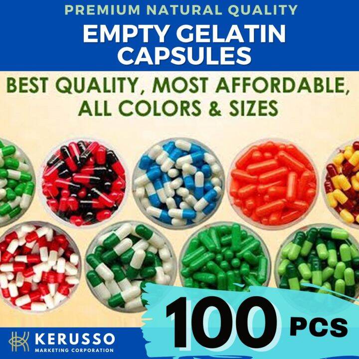 Empty Gelatin Capsules Size 0, 1, 3, 4, 00 100 PCS Lazada PH
