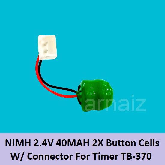 Battery for Camsco TB370 TB370 Timer NIMH 2.4V 40mAh 2x Button Cells