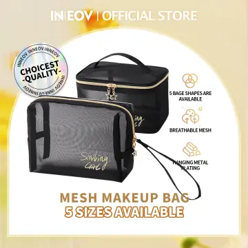 Black mesh makeup discount bag