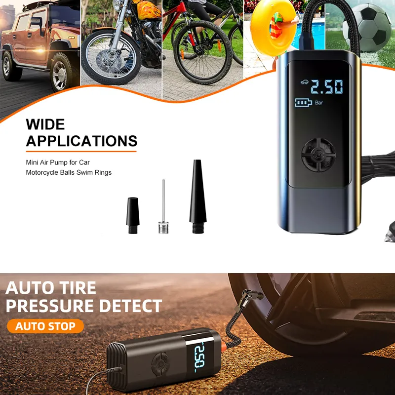 Acheter Air Compressor for Car, Portable Tire Inflator for Bike Truck  Motorcycles Ball, 150 PSI Cordless LCD Screen,8000mAh Power Bank Phone  Charger